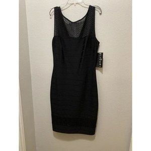 Women's SZ 8 Classic Sleeveless Black Lined Cocktail Sheath Dress